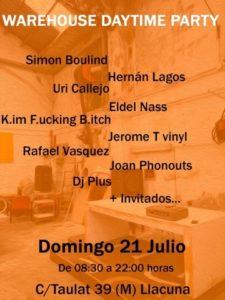 Warehouse Daytime party 21-07-19